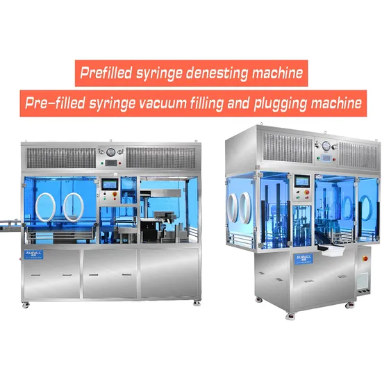 Pharmaceutical Aseptic Plastic/Glass Dual Chamber Syringe Filling Machine 