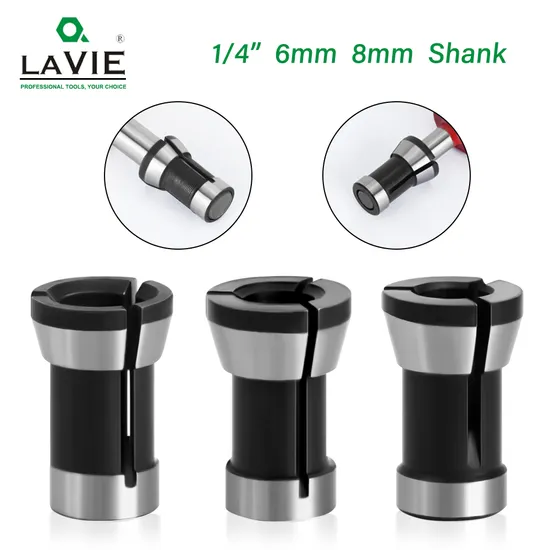 Lavie 3PCS Set 6mm 6.35mm 8mm Collet Router Bit Engraving Trimming Machine Milling Cutter Accessories 